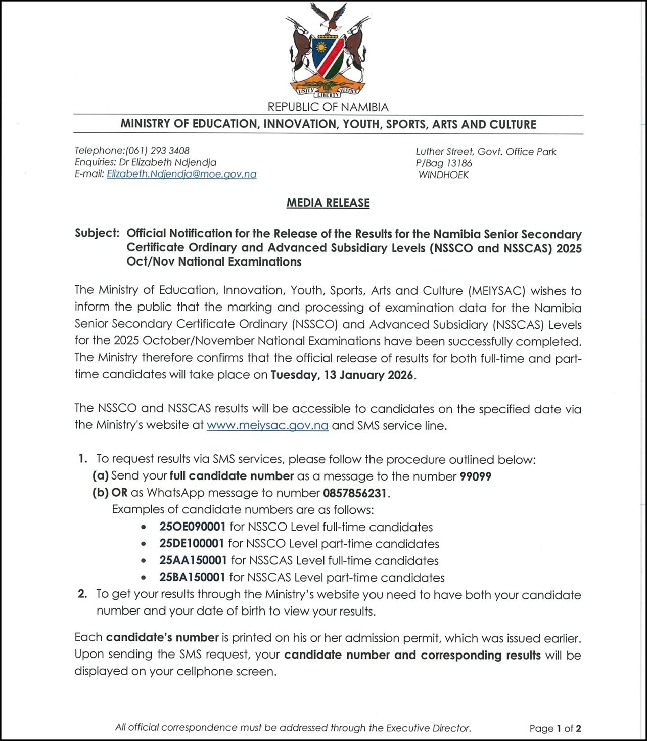 How To Check 2025 Namibia NSSCO and NSSCAS 2025 Exam Results