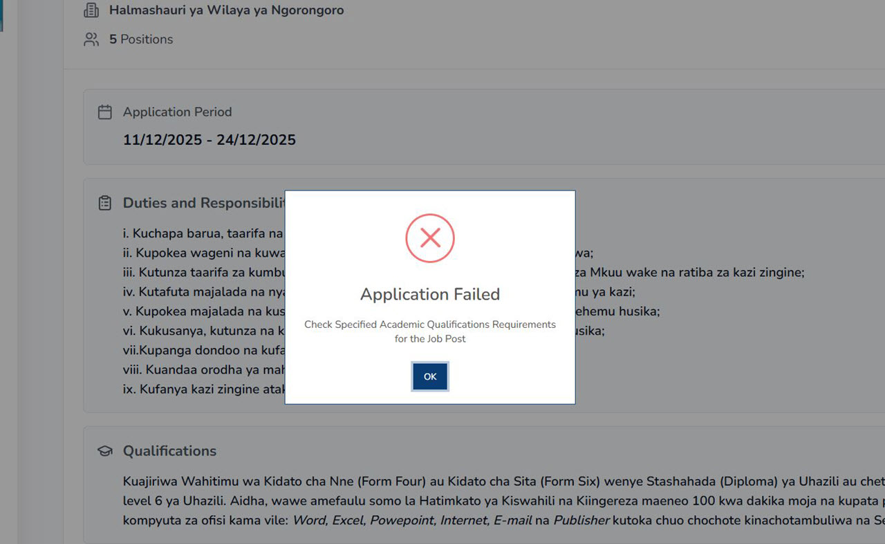 Why You Cannot Apply for a Job on the Ajira Portal