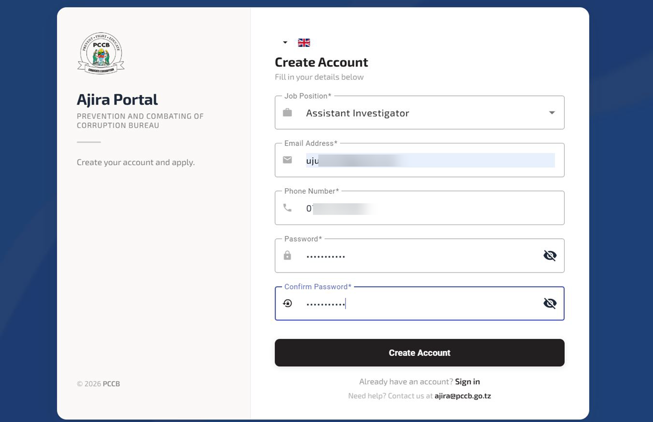 PCCB Recruitment Portal Login